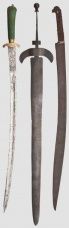 Inne szable Nóź myśliwski, turecki jatagan i krótki miecz