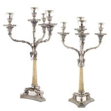 Srebro stołowe Dwa srebrne świeczniki