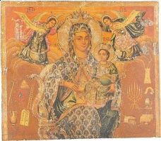 Ikony Trzy ikony: Matka Boska, Świąteczna i Chrystus Pantokrator