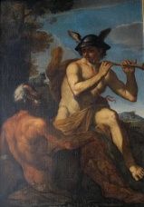 Malarstwo Scena alegoryczna z Merkurym grającym na flecie